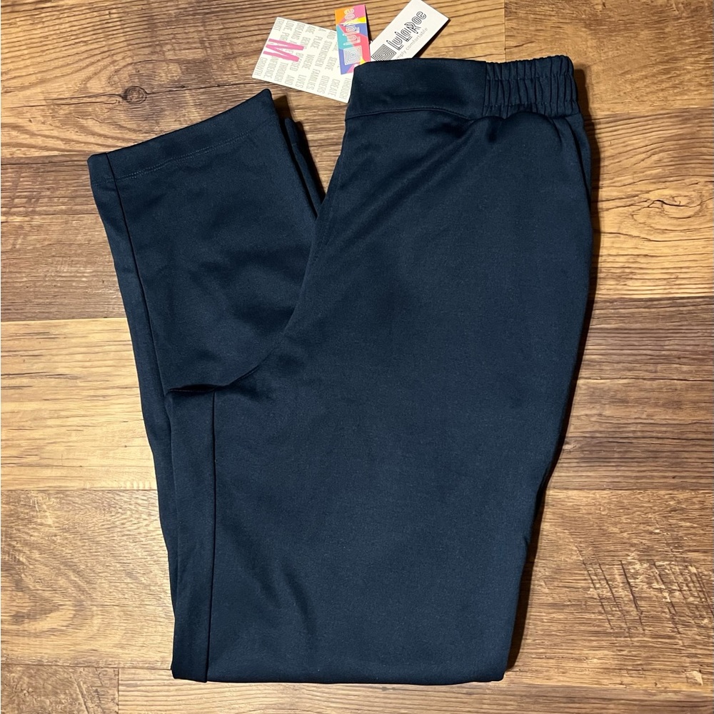 LuLaRoe NWT Lena Career Athleisure Pants Navy Blue Size Medium NEW